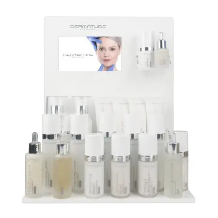 Sales display with movie screen