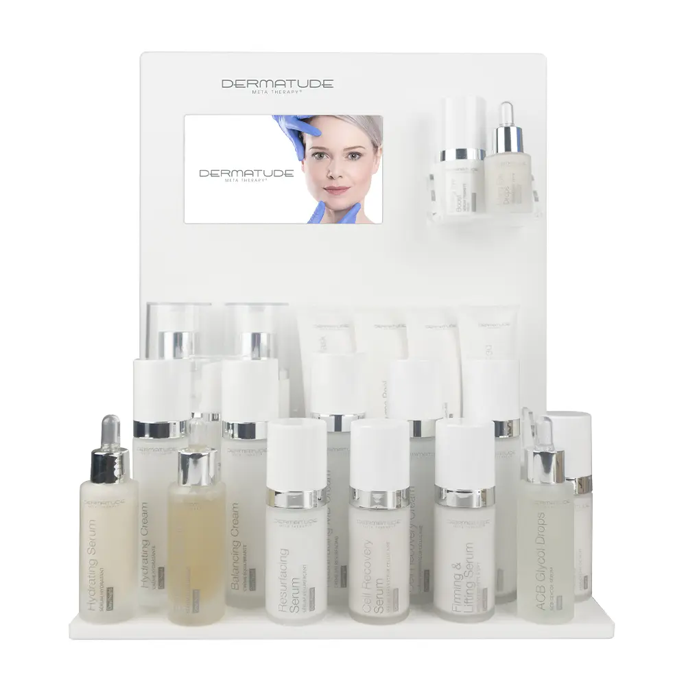 Sales display with movie screen